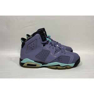 Nike Air Jordan 6 Iron Purple Turquoise Black 543390 508 Size 6Y / Womens 7.5
